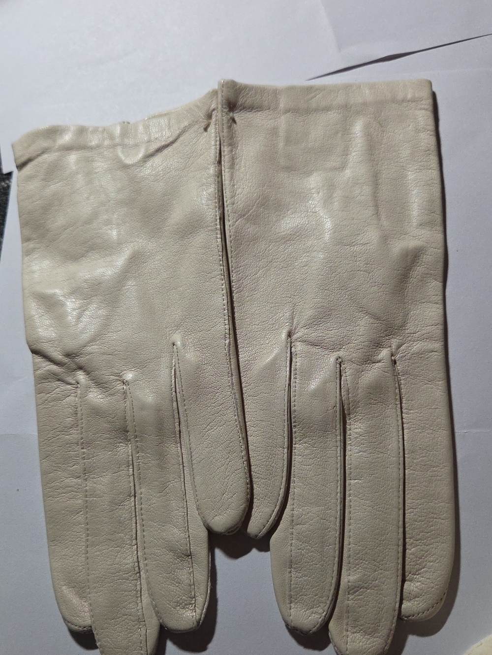 Ivory Leather Gloved